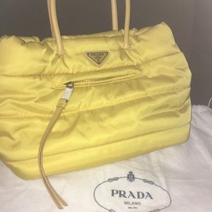 Tessuto Bomber Giallo Prada Bag